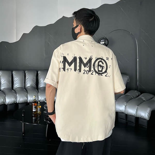 エムエムシックス ロゴ 半袖シャツ 偽物 Mae65098